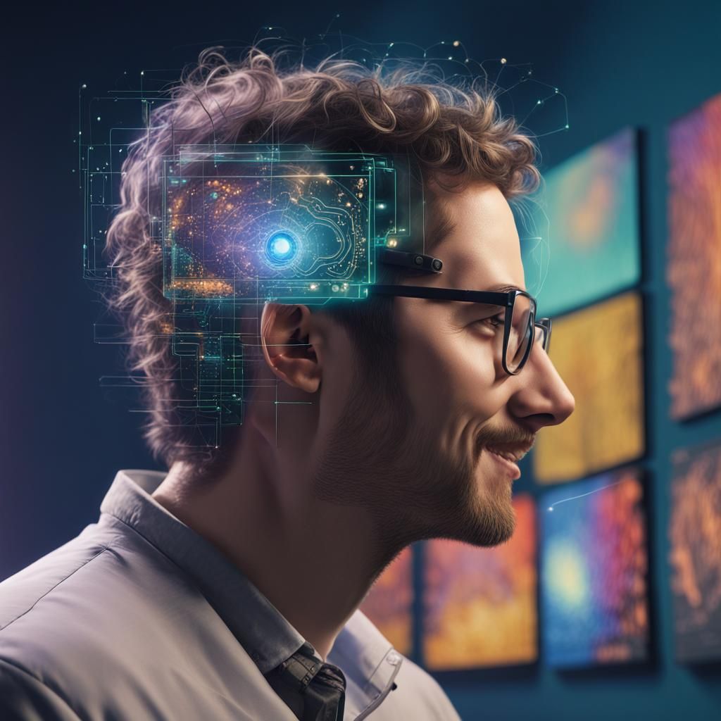 Brain-Machine Interface Projection in Hyperrealistic Style