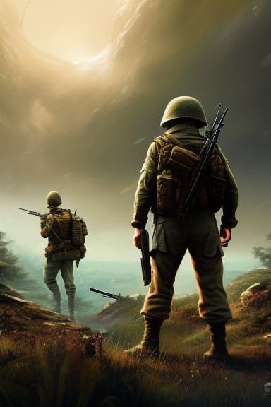 WWII Soldier Returns Home: Hyperdetailed Digital Art