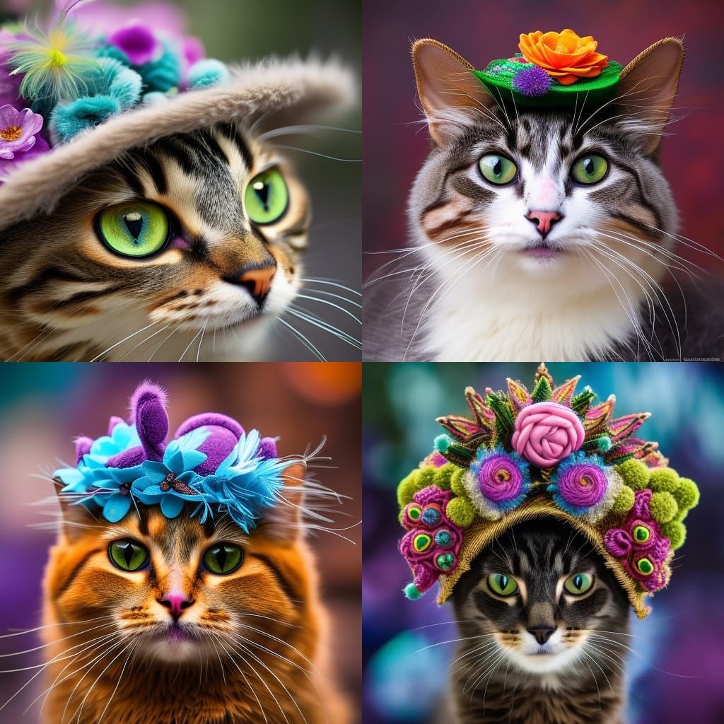 Cat in Flower-Hat: Hyperdetailed Macro Photography