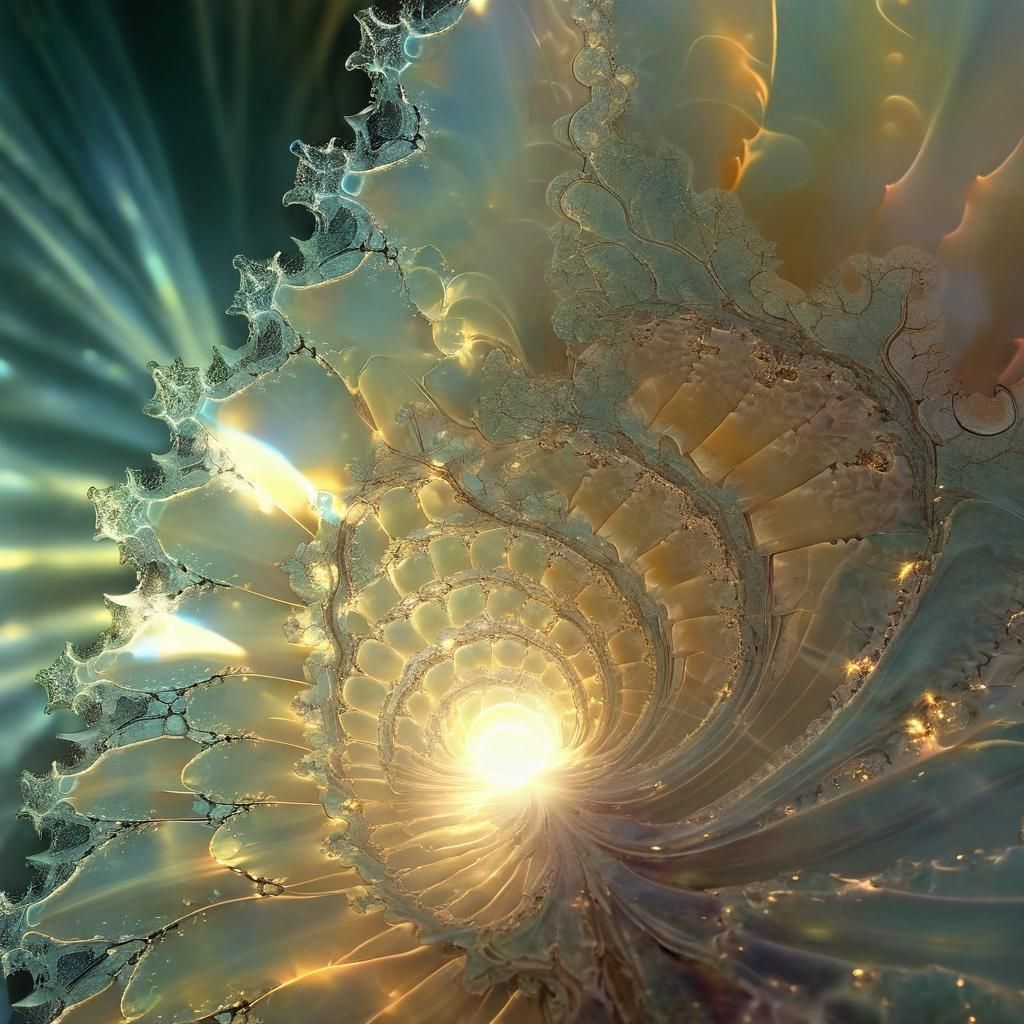 Luminous Sacred Geometry Silhouette in Psychedelic Art Style