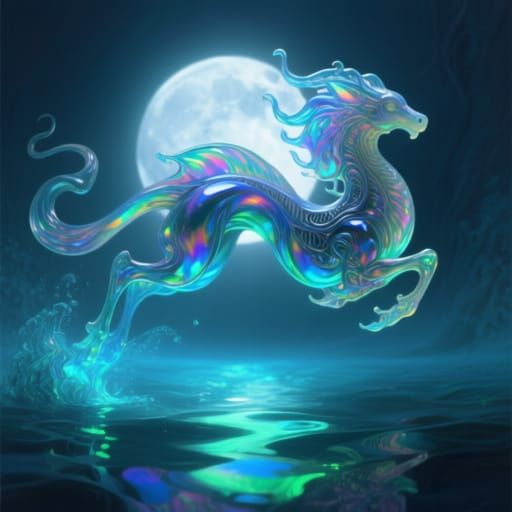 Mythical Ocean Glass Creature in Ethereal Light