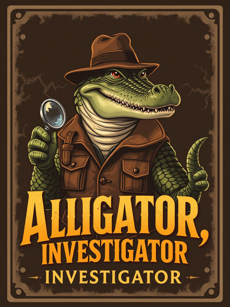 Alligator Investigator in Vintage Film Noir Style