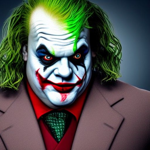 Photorealistic Chris Farley as Joker in Giger Style