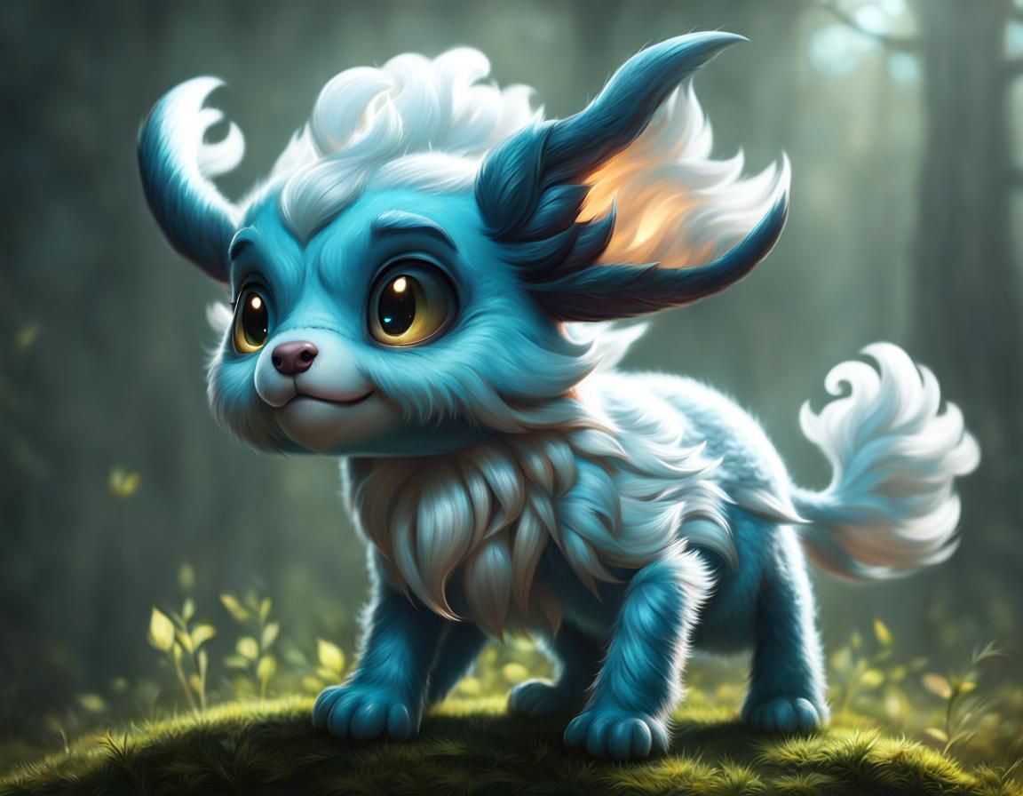 Adorable Cloud Creature in Atmospheric Lighting