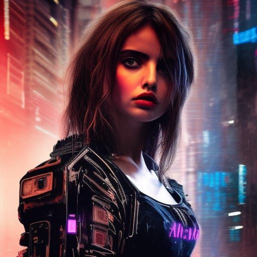 Ana de Armas as Cyberpunk Warrior