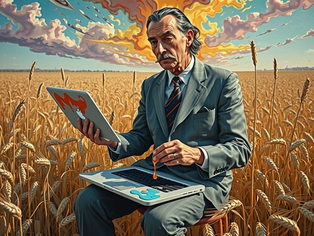 Psychedelic Melting Laptop: A Surreal Digital Art Piece