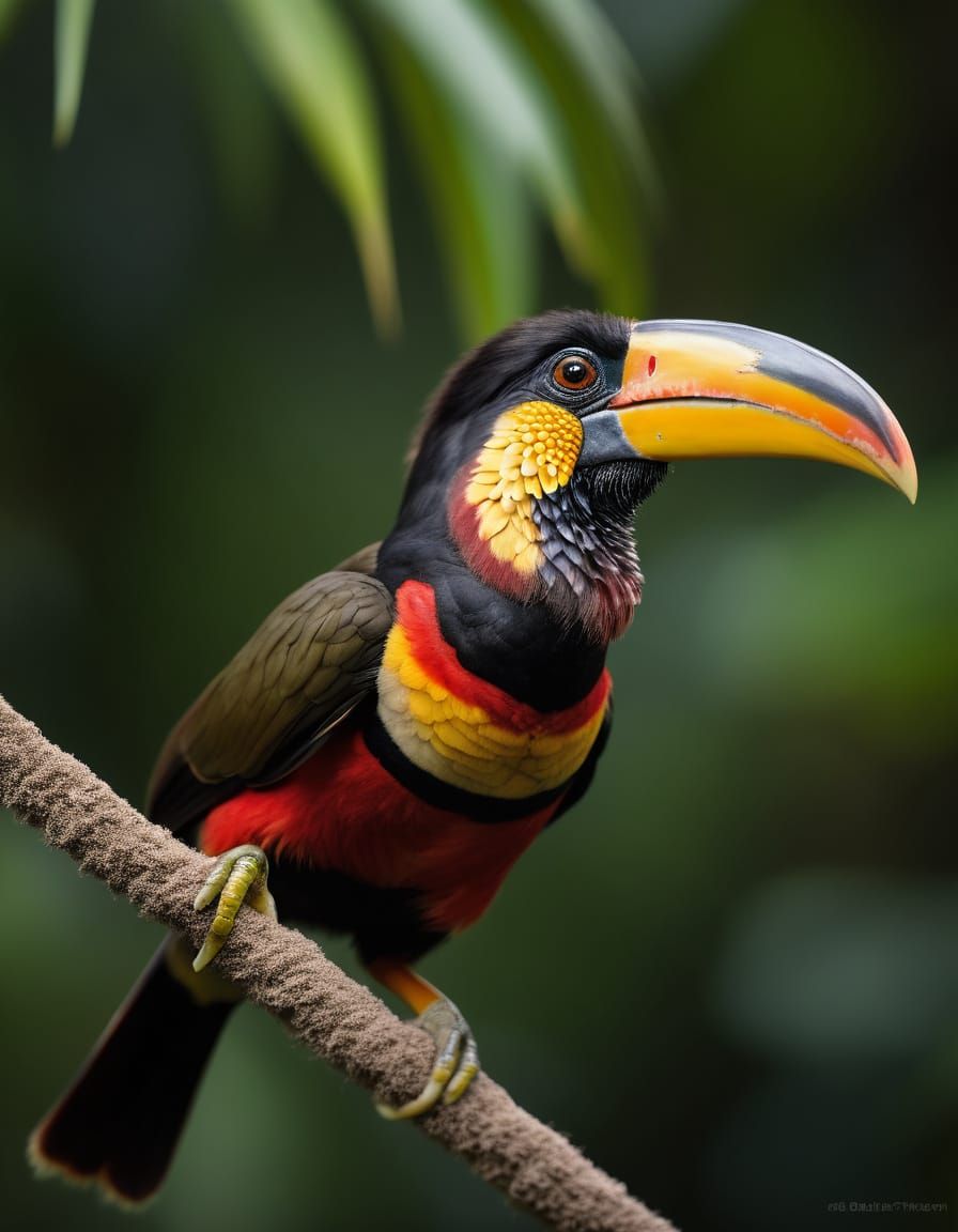 Curl-Crested Aracari in Stunning Realism