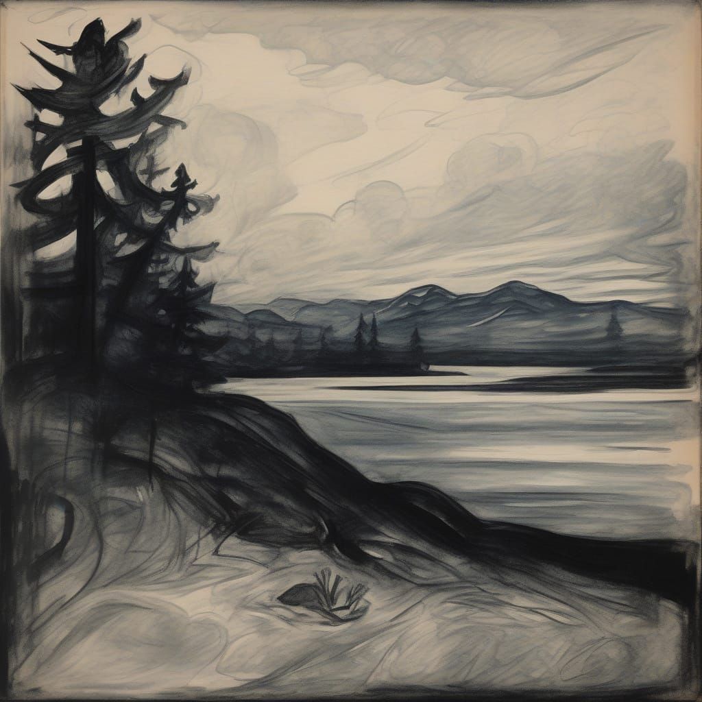 Haunting Gothic Portrait in the Style of Edvard Munch