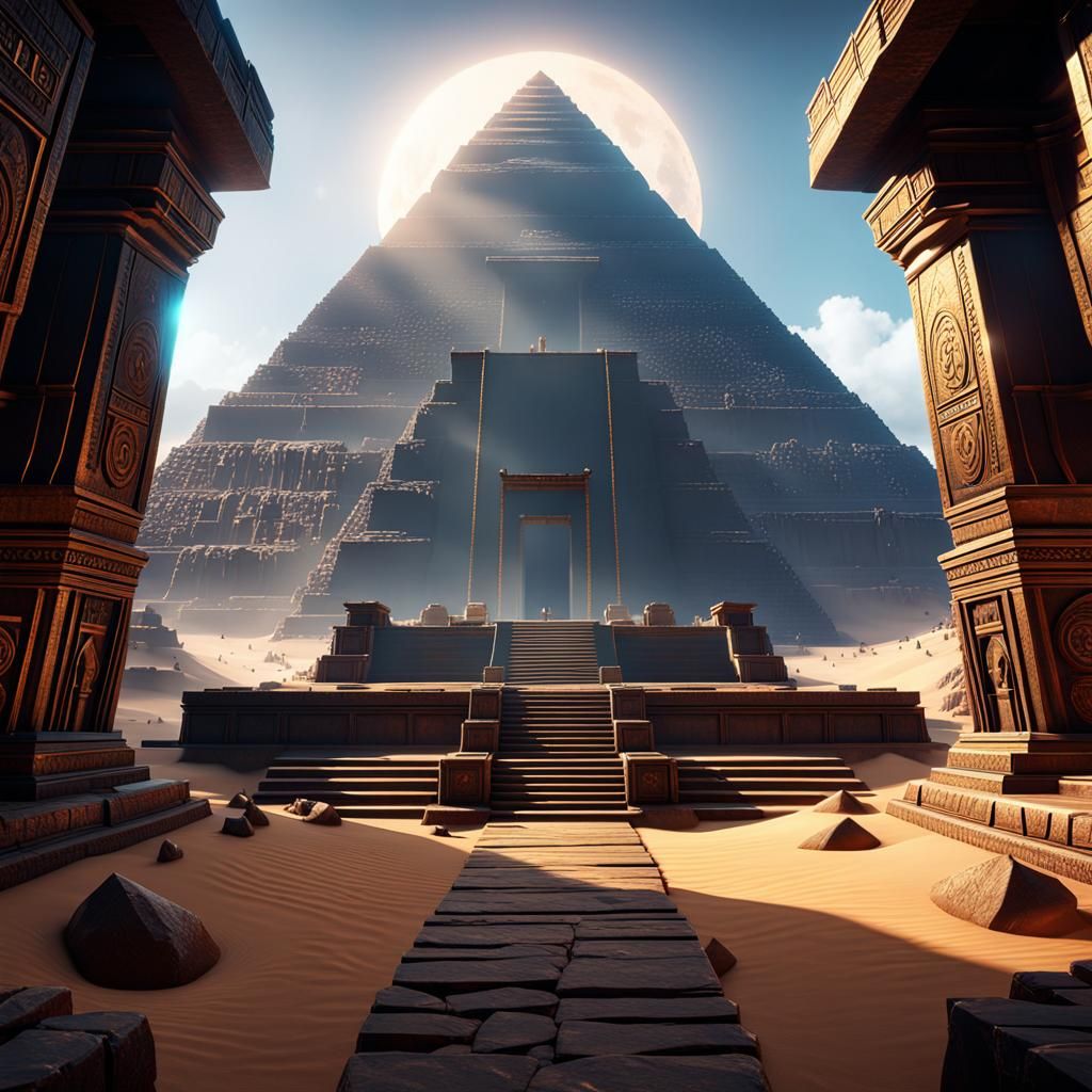Epic 3D Pyramids in a Videogame Style