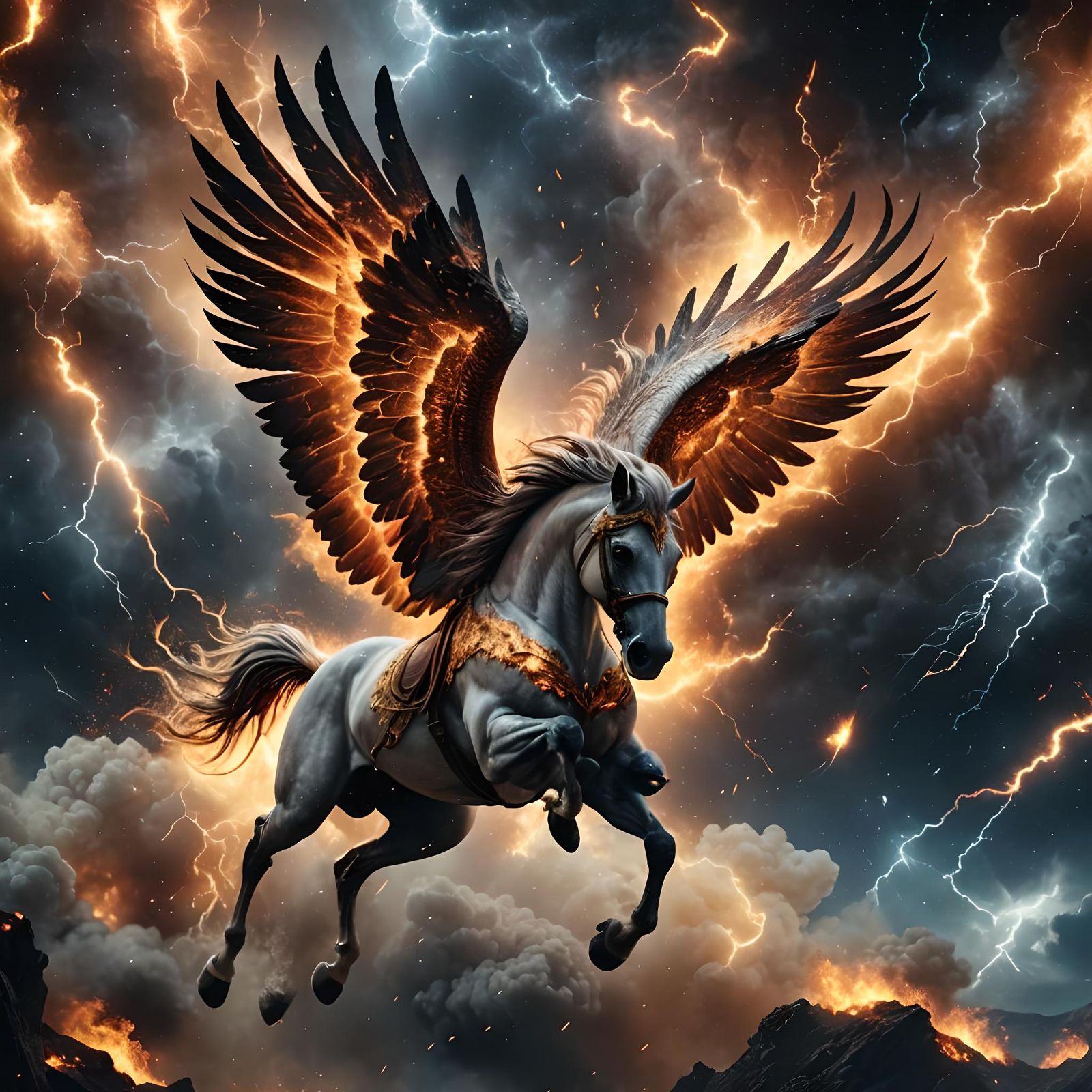 Fiery Pegasus Soaring Through the Galaxy