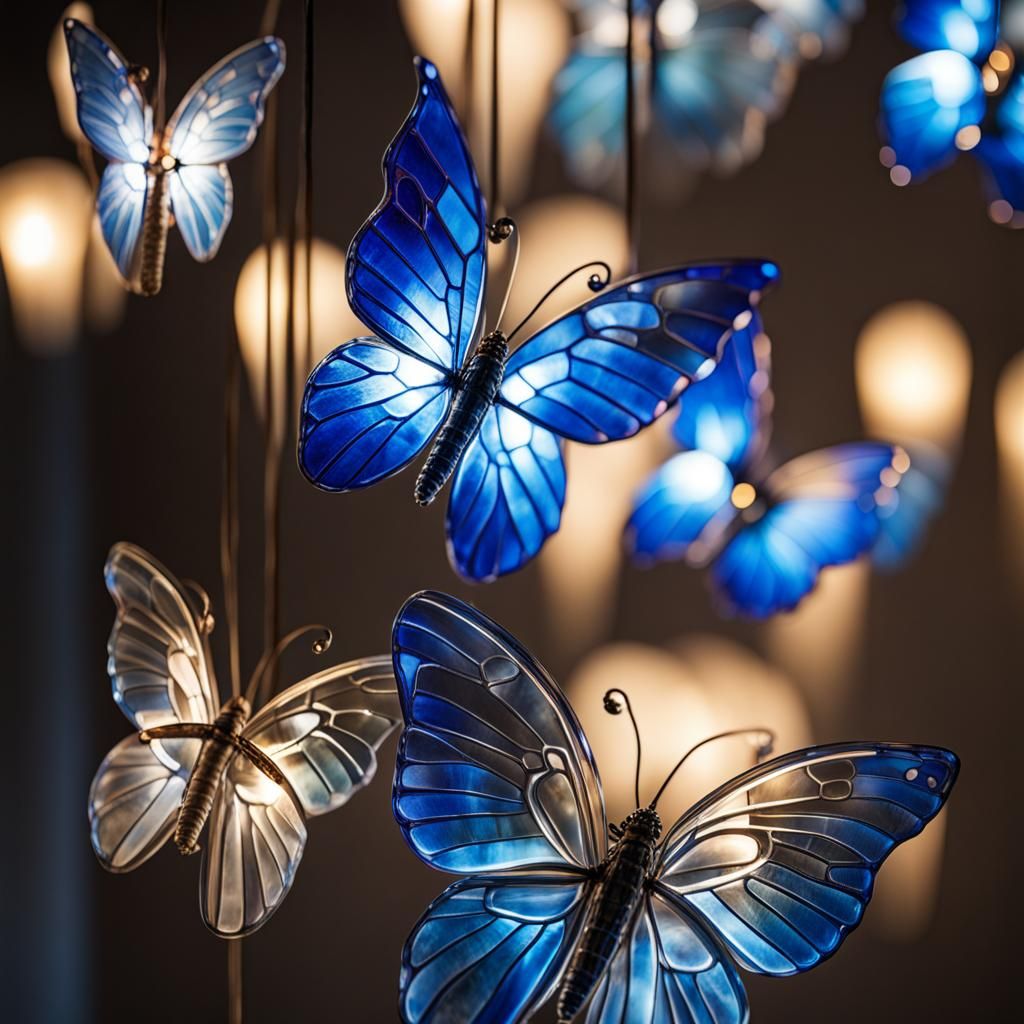 Glass Butterfly with Dynamic Lighting