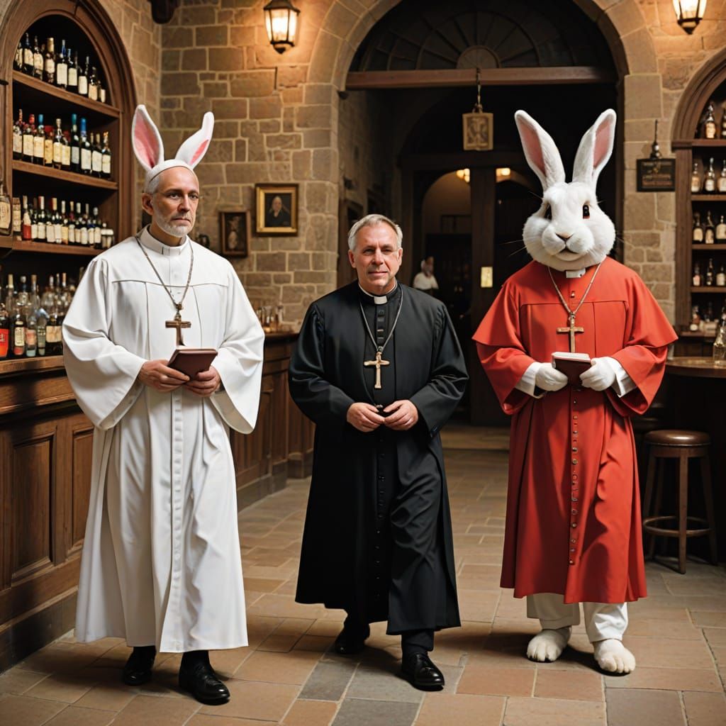 Clergymen and a Rabbit Enter a Tavern