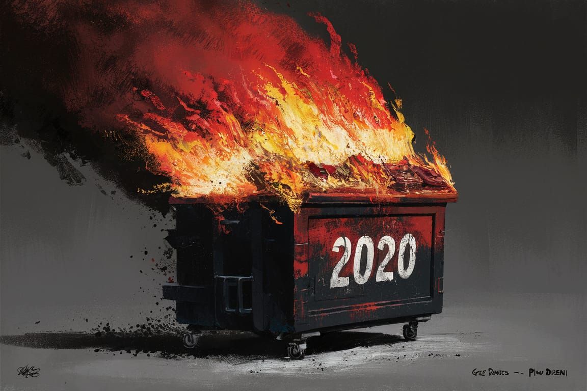 Dumpster Fire 2020: Tetrachromatic Oil Painting