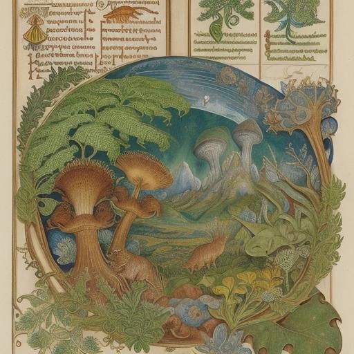 Medieval Manuscript: Prehistoric Botanical Illustration