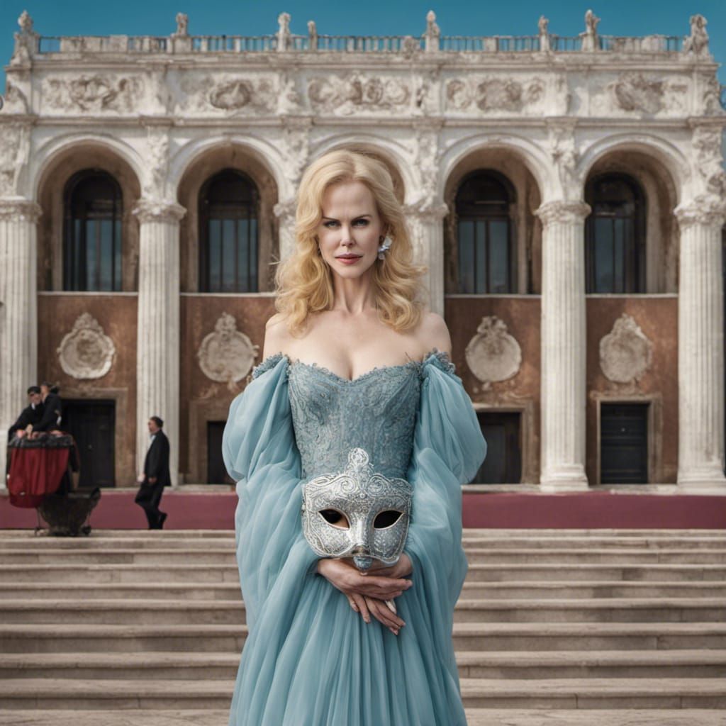 Woman with Venetian Mask at Theatre