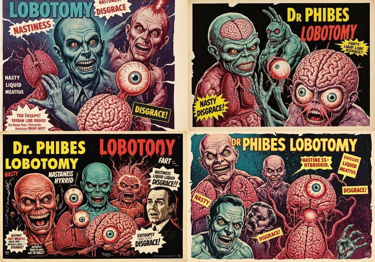 Dr Phibes Lobotomy: Bizarre Mutant Horror Poster