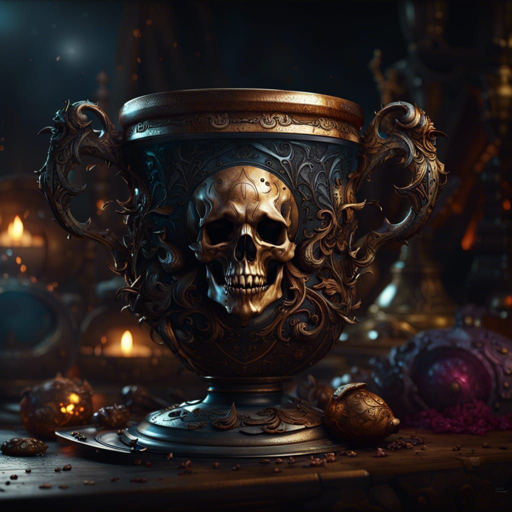 Dark Fantasy Skull Cup Concept Art