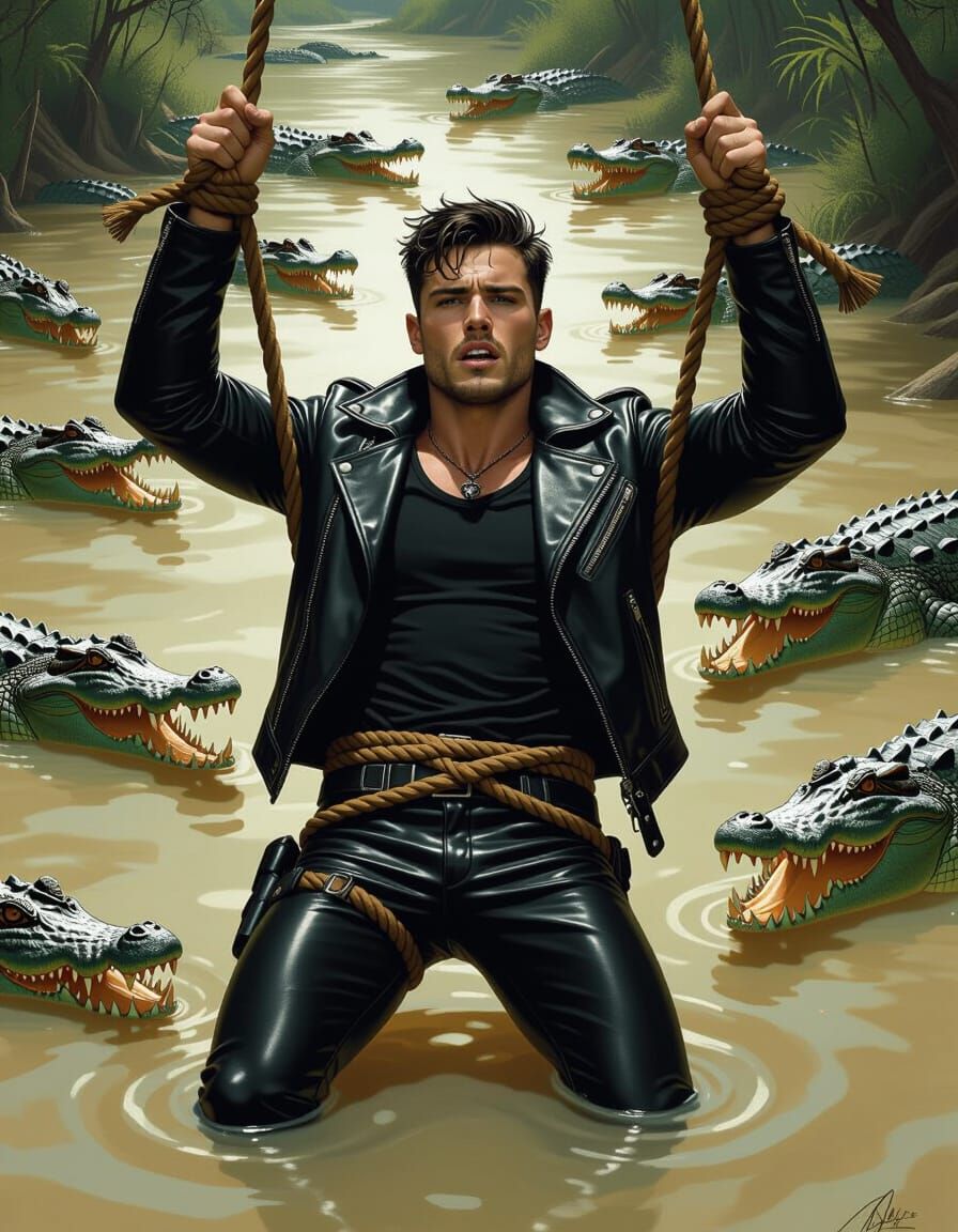 Bound Adventurer Over Crocodile River, Dark Art