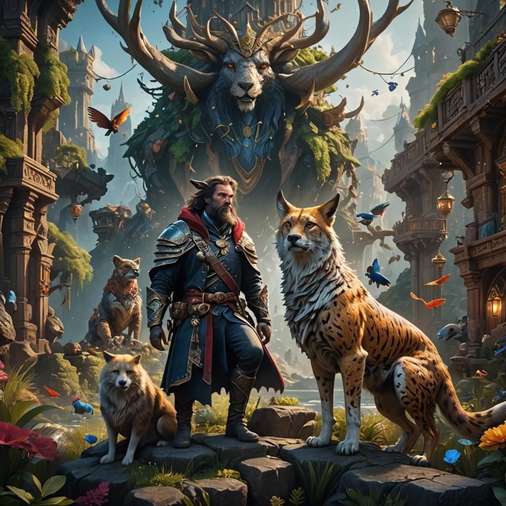 Detailed Matte Painting of an Animal Lover