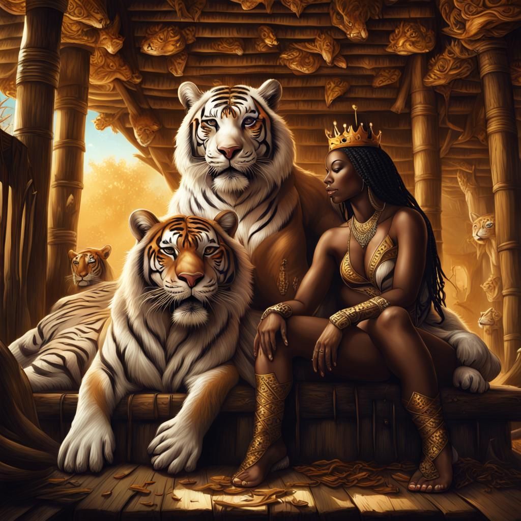 Queen with Lion's Teeth Crown, Detailed Matte Painting