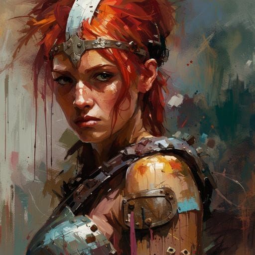 Female Gladiator Portrait in Dramatic Light