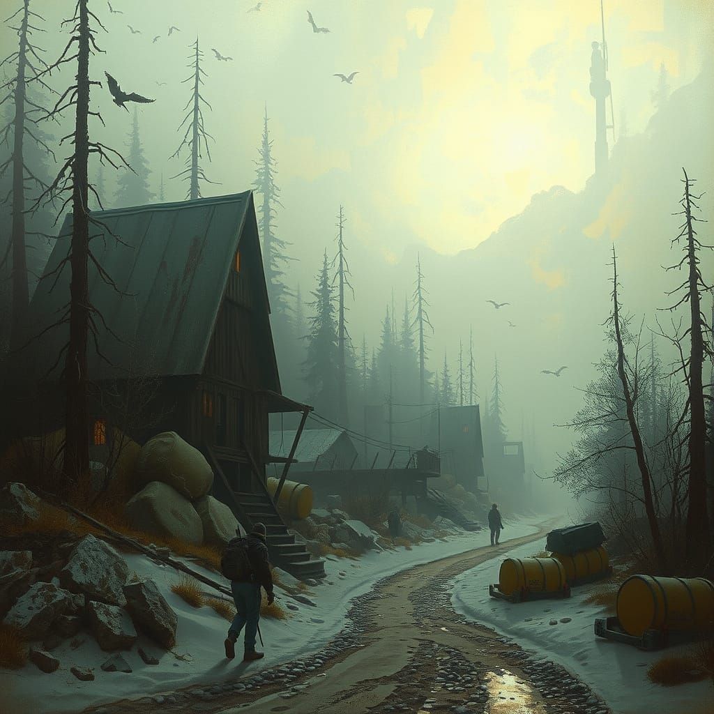 Dark Cyberpunk Cityscape in a Futuristic World