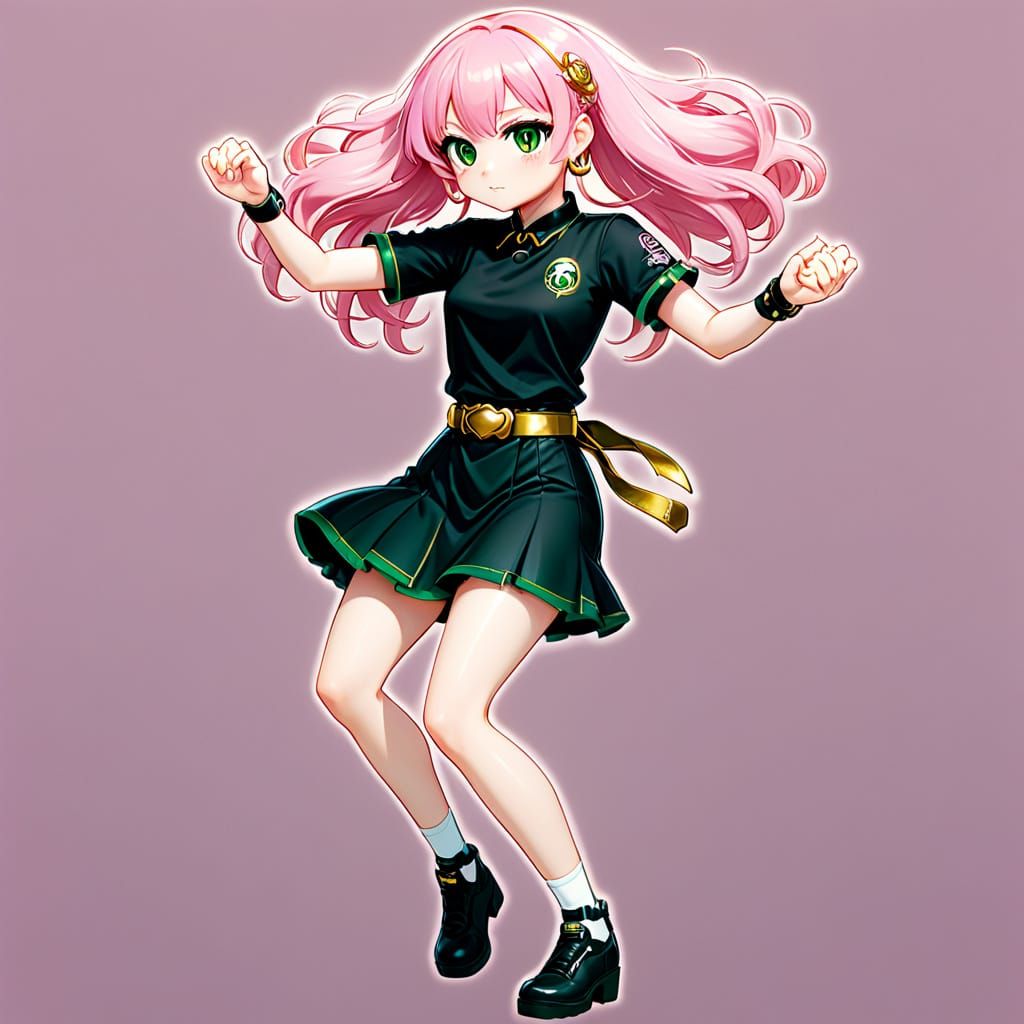 Cute Chibi Anime Girl in Splash Art Style