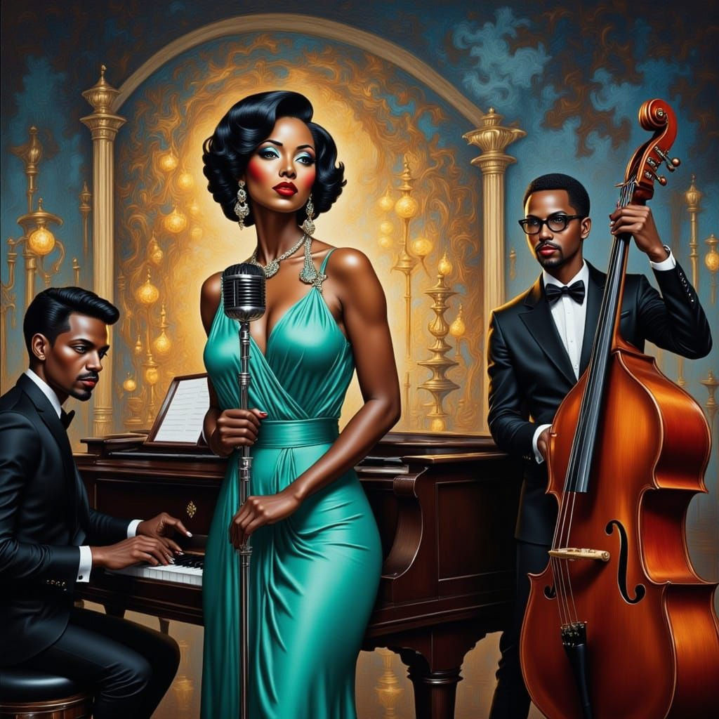 A Mysterious Jazz Siren in a Smoky 1950s Club