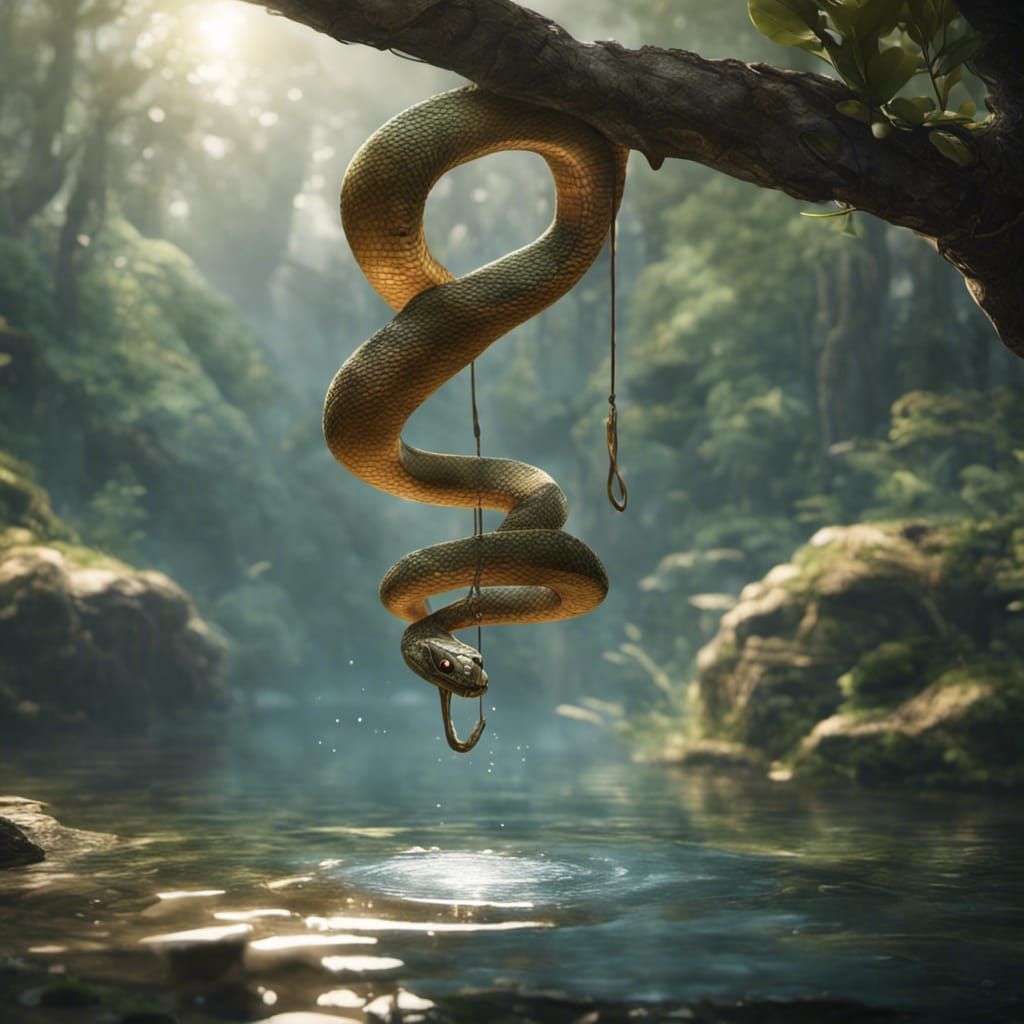 Water Moccasin Snake in 3D Disney Concept Art