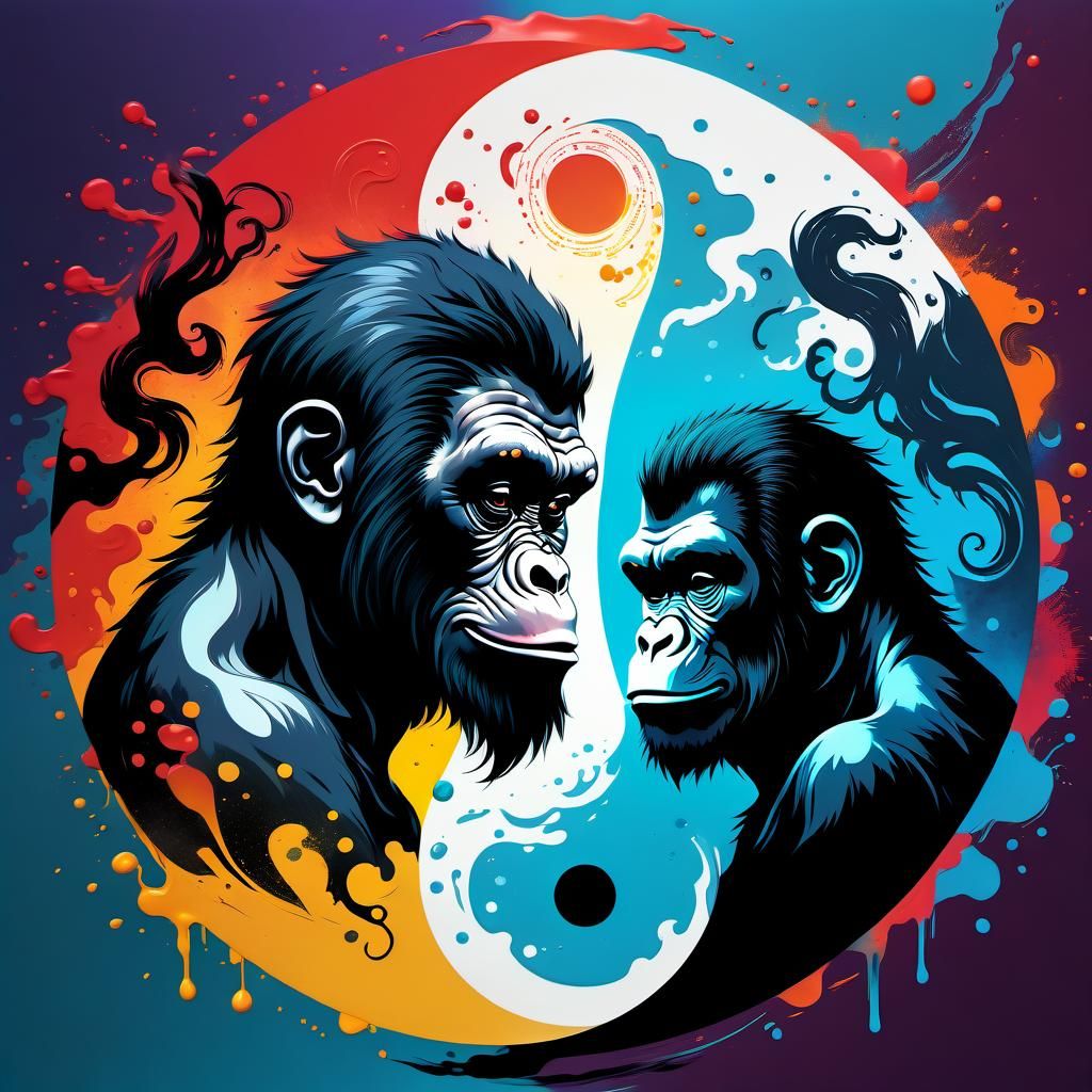 Yin and Yang: Apes and Man in Hyperrealistic Art