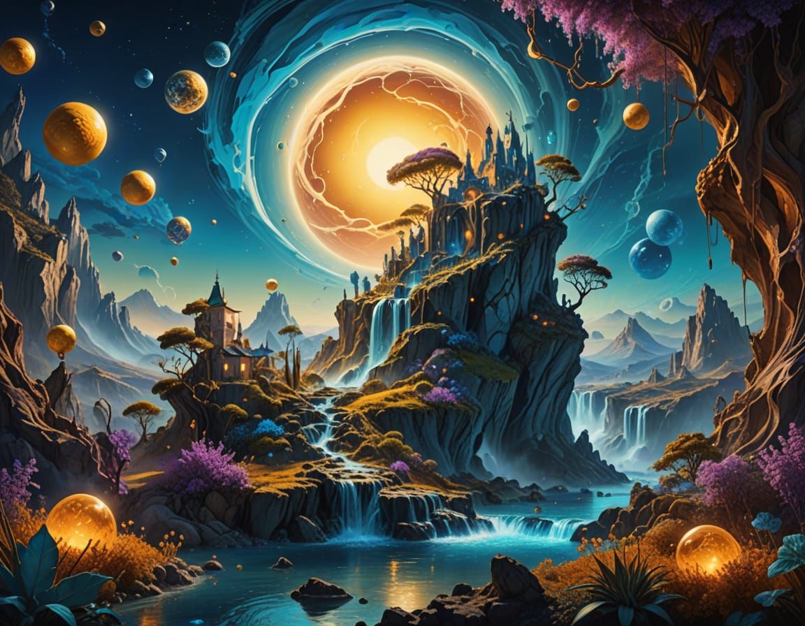 Ethereal Cosmic Entity in Vibrant, Swirling Vortex