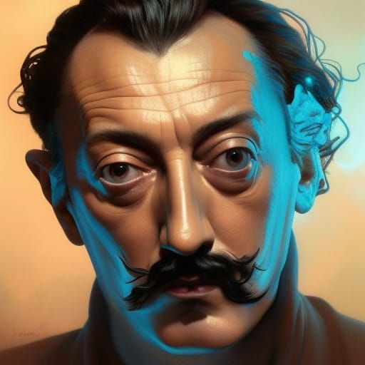 Surreal Portrait in Hyperdetailed Splash Art Style