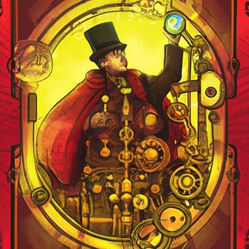Steampunk Tarot Crypto Card of The Magus