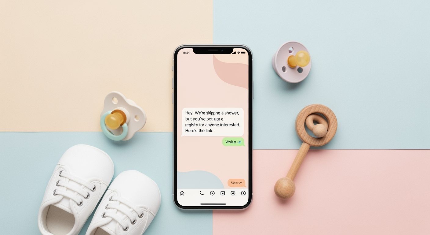 Baby Registry Text Conversation Mockup in Pinterest Style
