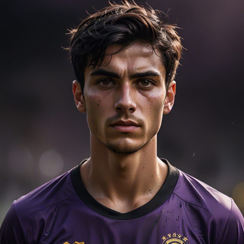 Digital Portrait of a Handsome Young Soccer Player