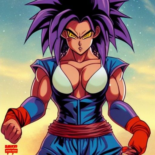 Female Saiyan OC in Comic Book Art Style