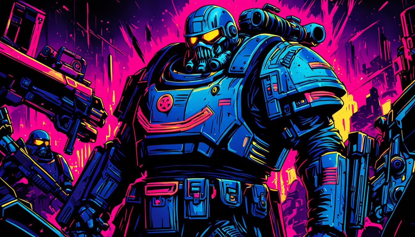 Warhammer 40k Crime Lord in Anime Key Visual Style