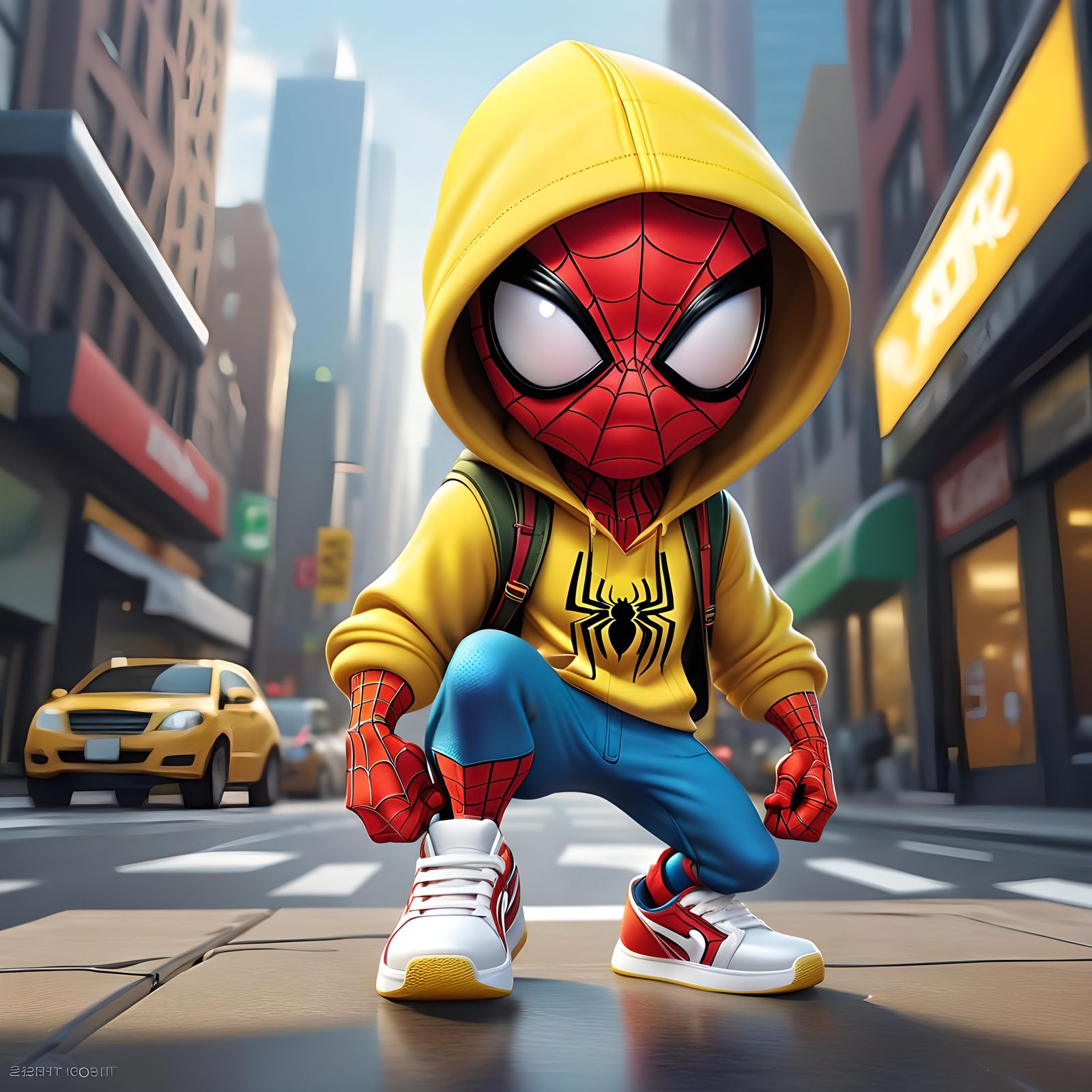 Chibi Spider-Man in Trendy 3D Rendering