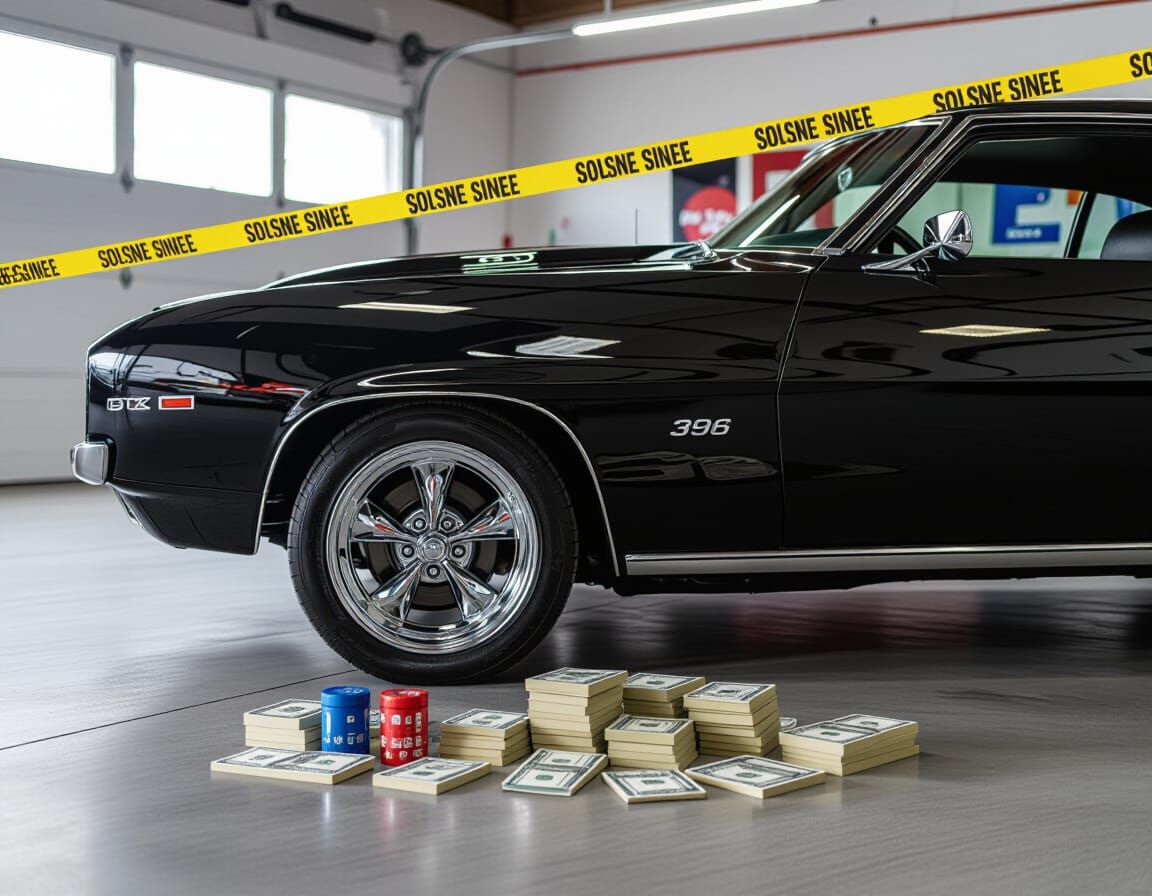 Modern Garage Makeover with Vintage Muscle Car