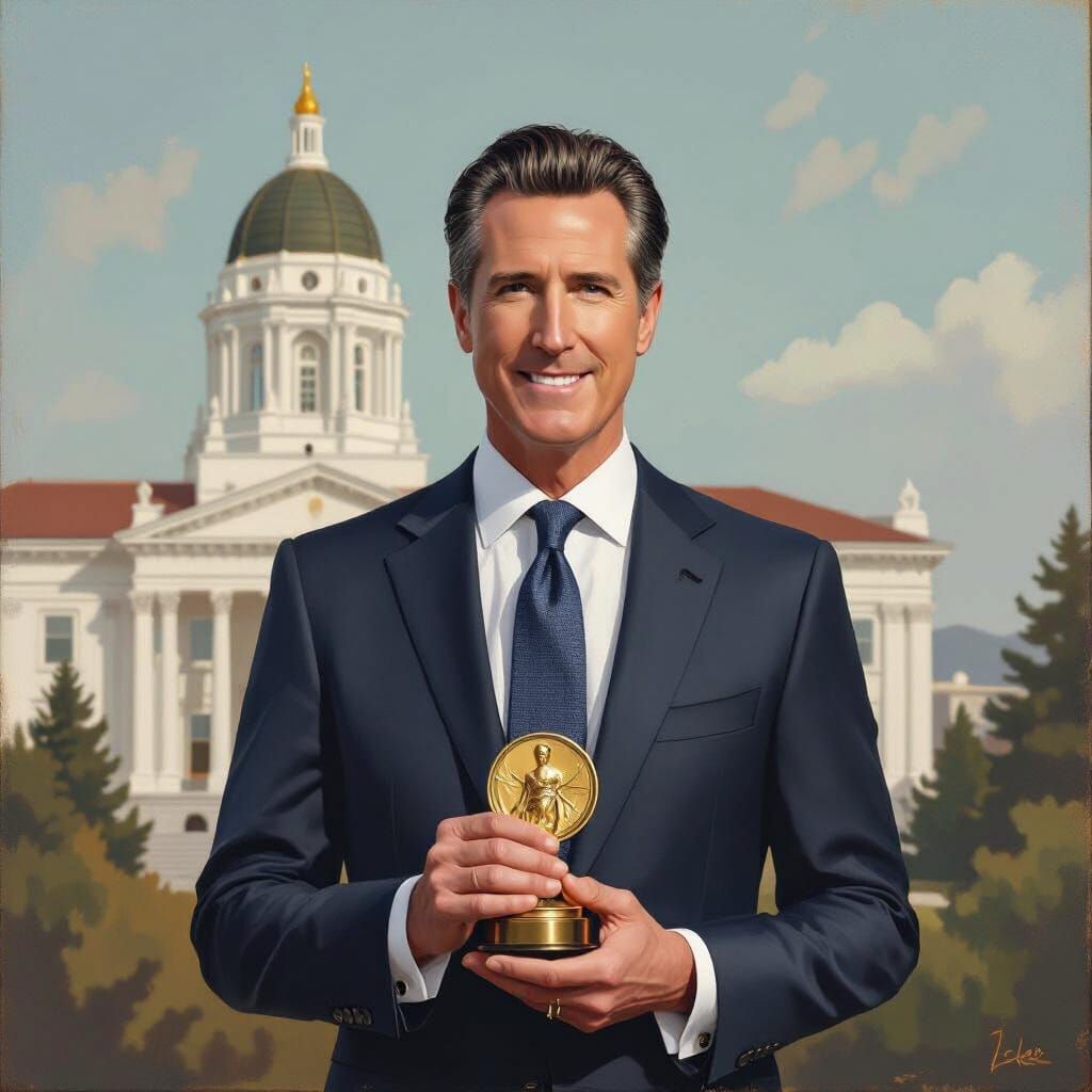 Gavin Newsom Receives Nobel Prize, Photorealistic Digital Ar...