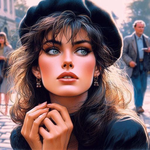Glamorous French Women in 1980s Splash Art