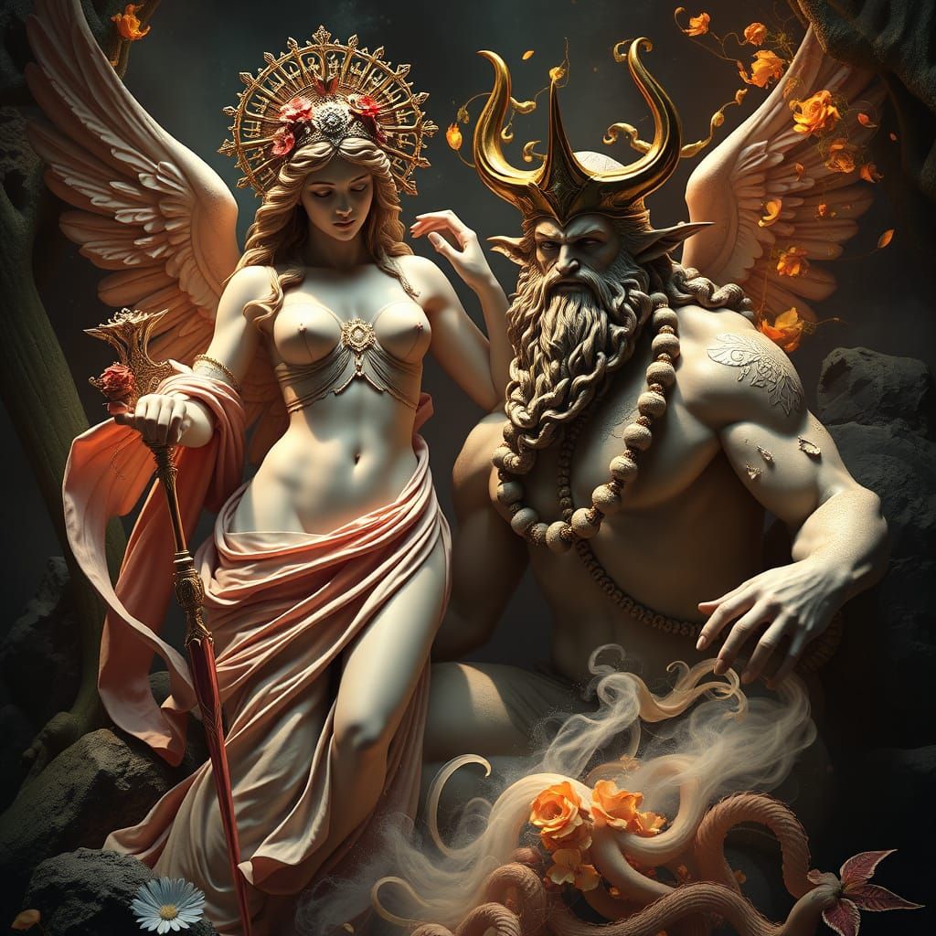 Ethereal Goddess of Spring and God of the Underworld in Neo-...