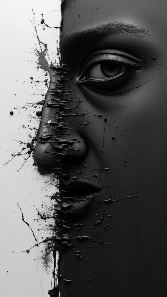 Strangling Existence in Dark Minimalist Art