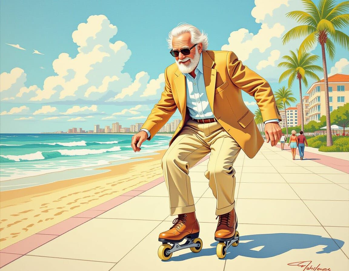 Rollerblading Grandpa