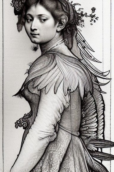 Metal Angel Portrait in Dürer Style
