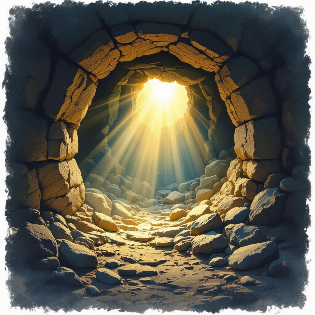Empty Tomb of Jesus Revealed by Divine Light