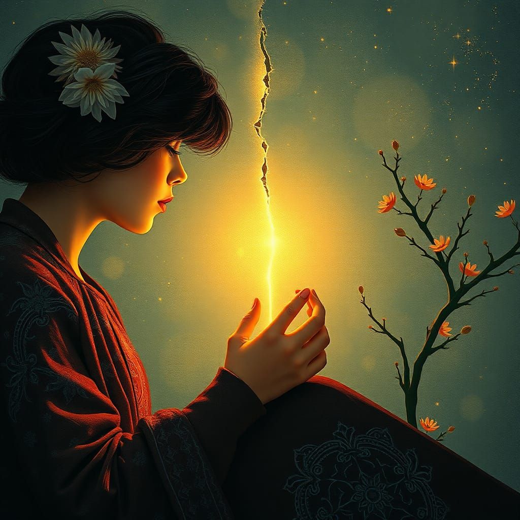 Surreal Light Emanating From a Crack