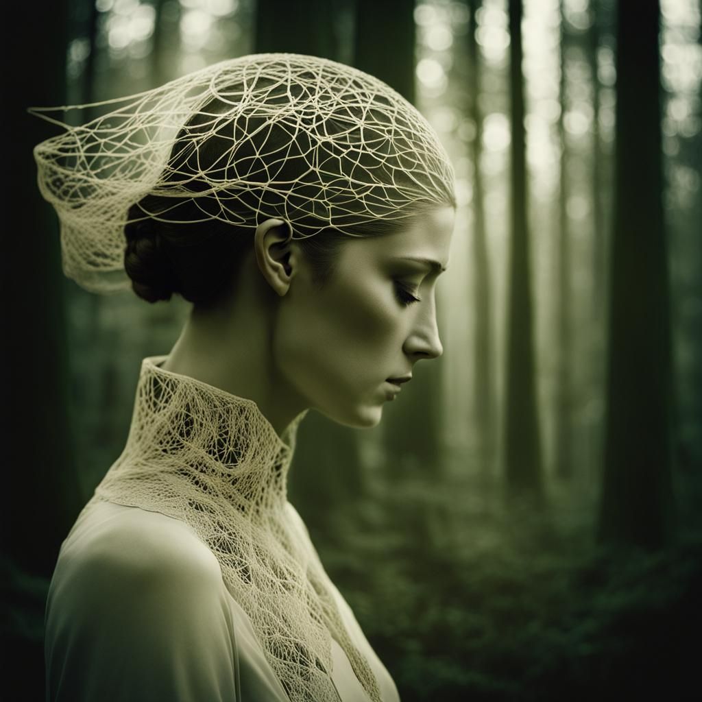 Abstract Double Exposure Art Combining Sculpture and Photogr...