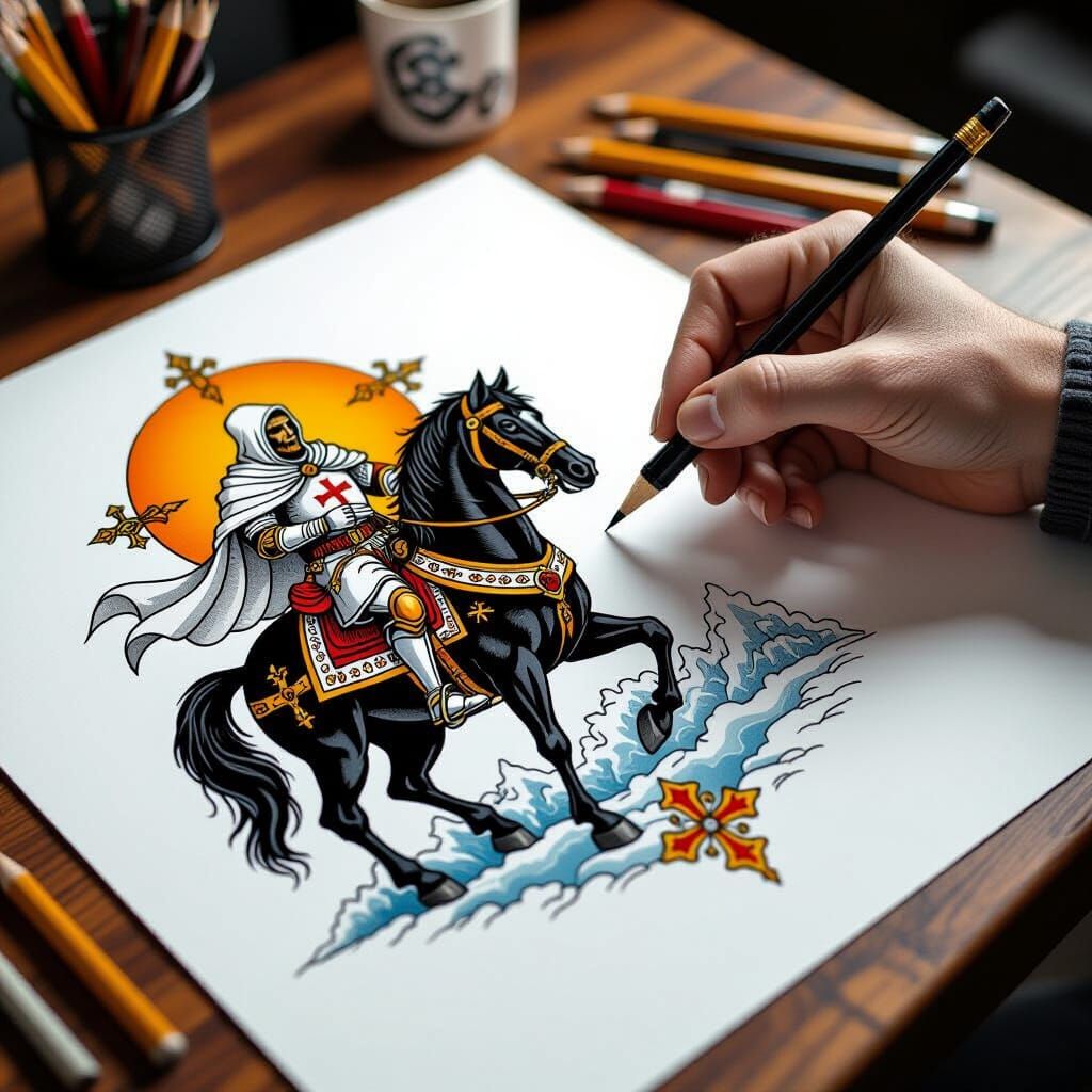 Sketch of a Templar Knighr