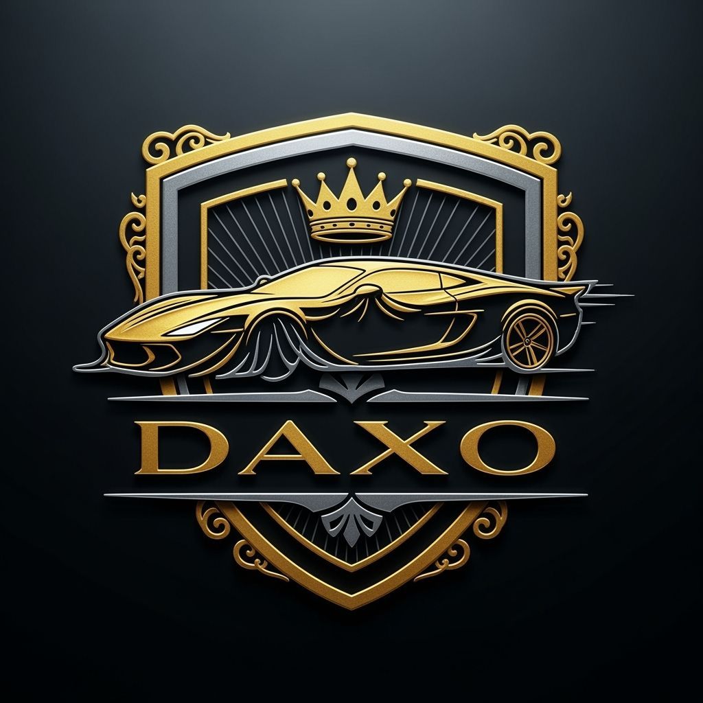 Luxury Car Cover Brand Logo in Futuristic Style